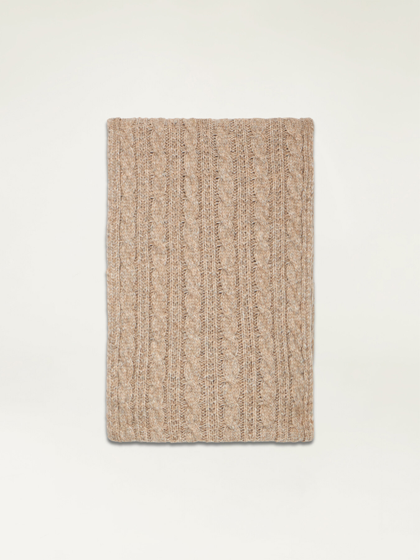 Cable pattern wool blend scarf image number 1