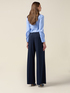 Wide-leg palazzo pants in crepe fabric image number 1