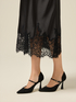 Satin pencil skirt with lace image number 2