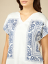 Dual fabric T-shirt with scarf print image number 2