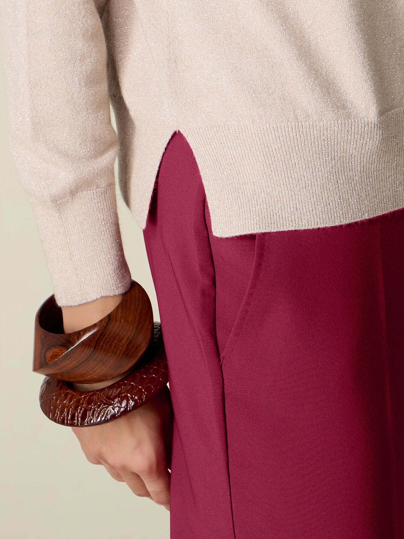 Lurex sweater with boat neckline image number 2