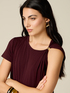 One-shoulder T-shirt with metal accessory image number 2
