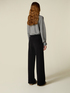 Knitted palazzo pants with stone details image number 1