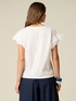 T-shirt with floral lace appliqu&eacute;s image number 1