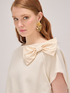 Boxy sweatshirt with bow brooch image number 2