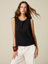 Sleeveless linen blend top image number 0