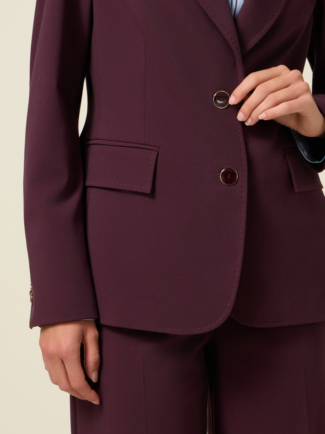 Blazer en flanelle m&eacute;lang&eacute;e viscose image number 4