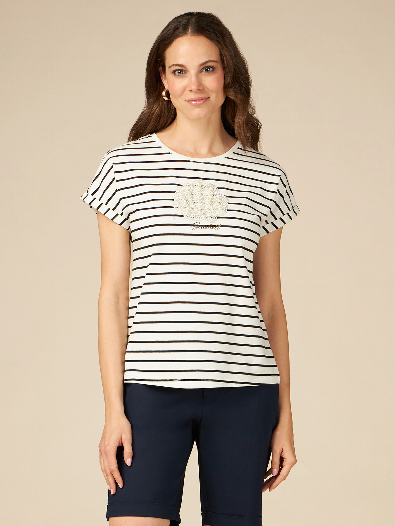 T-shirt con ricamo in perline image number 0