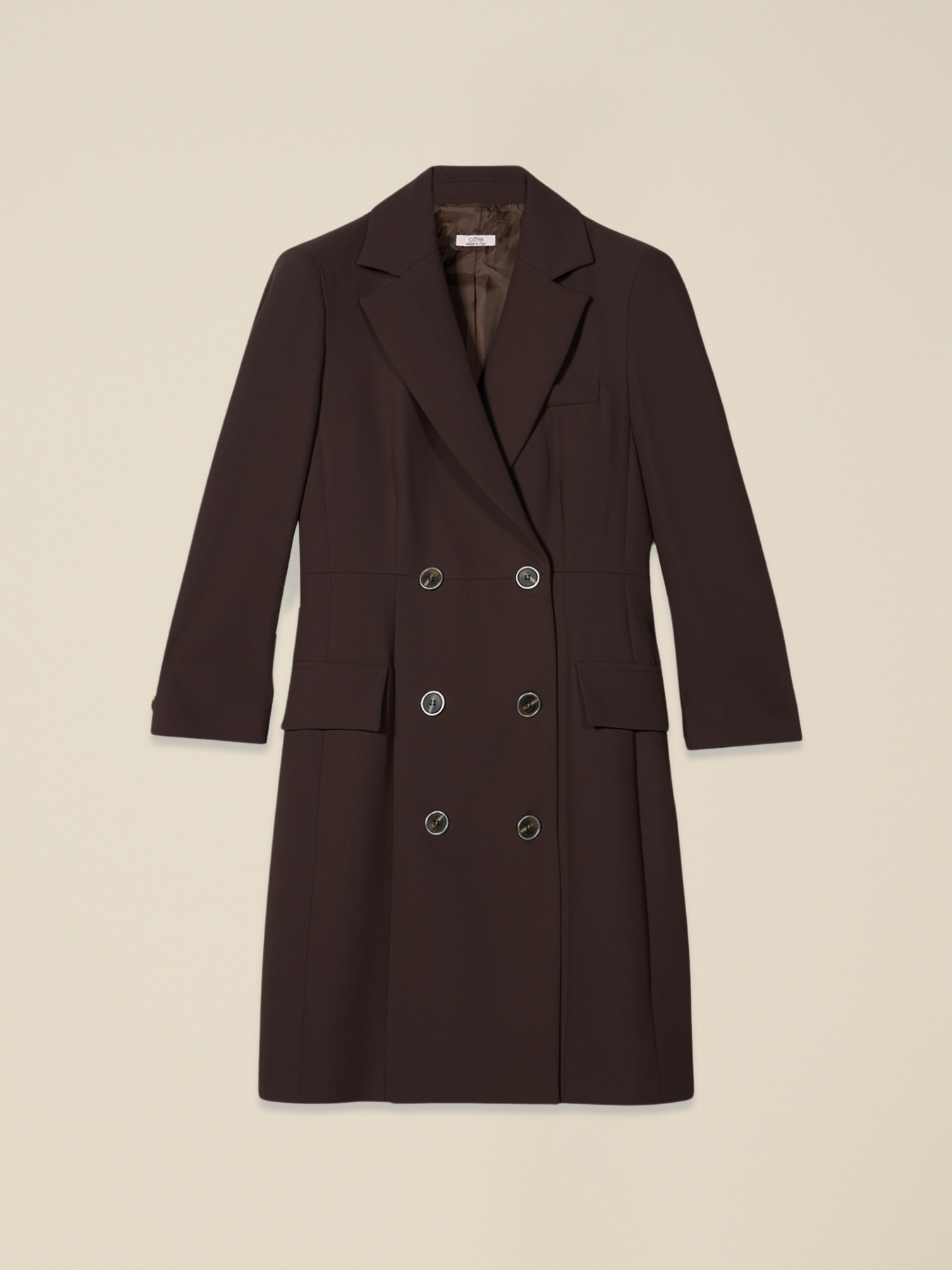 Robe coat in crepe fabric image number 3