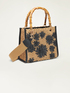 Mini tote bag in raffia with embroidery image number 3