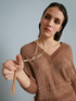 Collana lunga con pietre e nappina image number 0