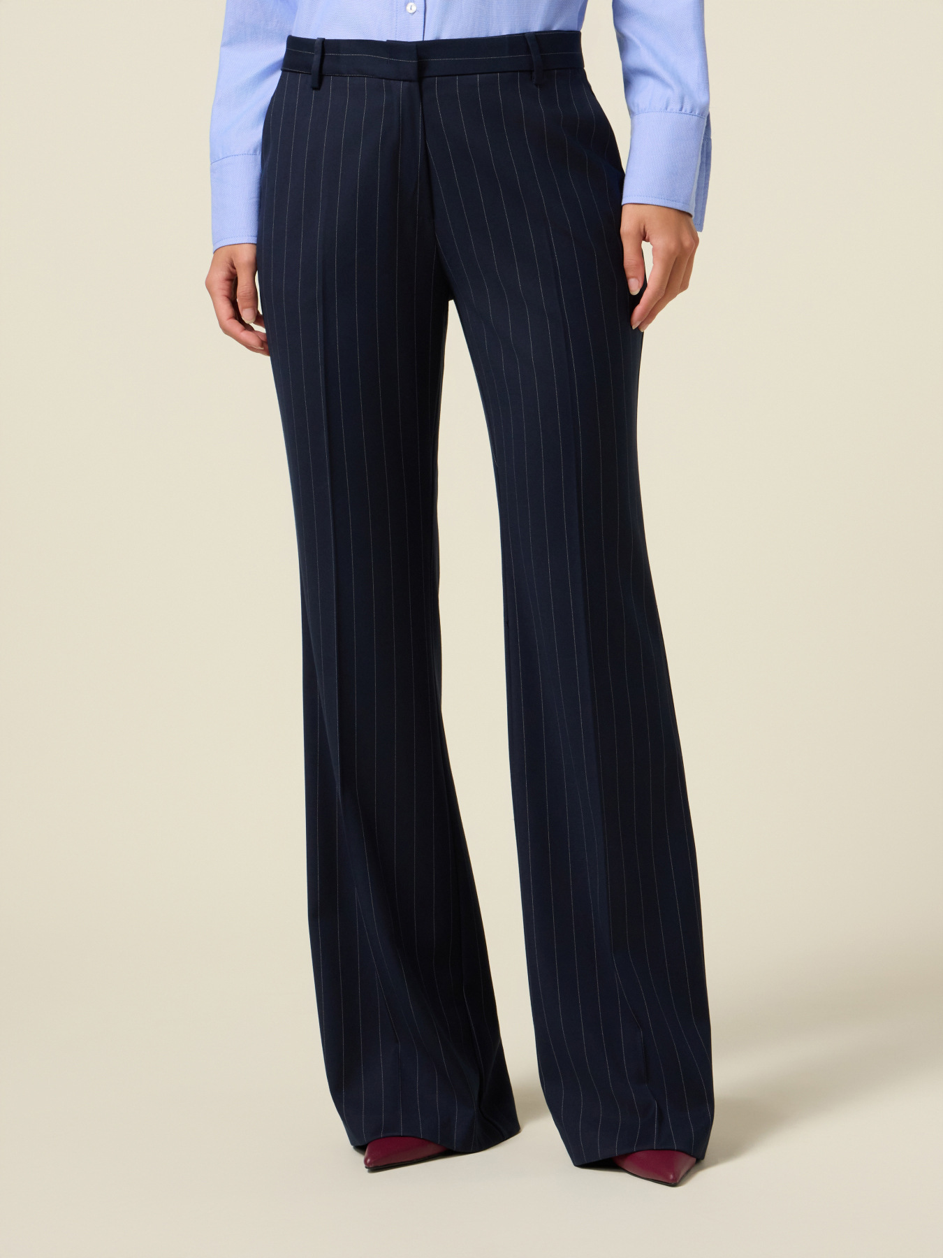 Pantaloni evazați &icirc;n dungi image number 3