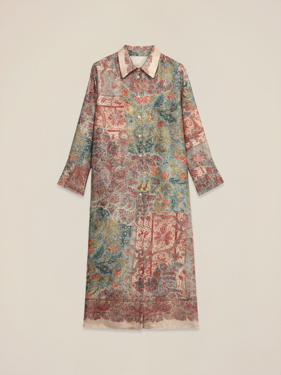 Patterned satin blouse