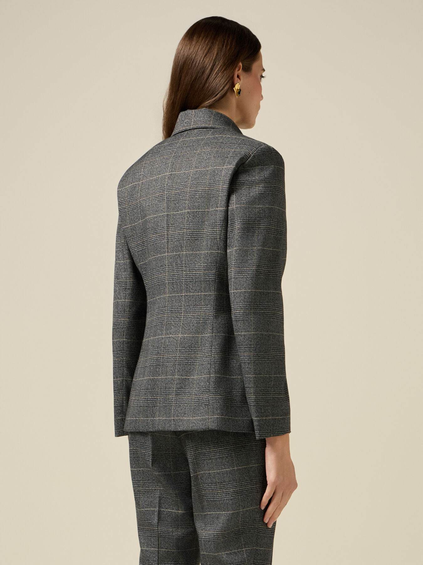 Blazer &icirc;n carouri cu două r&acirc;nduri de nasturi image number 1