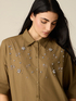 Cotton shirtdress with jewel embellishments image number 2