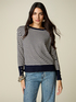 Striped cashmere-blend sweater with jewel buttons image number 0