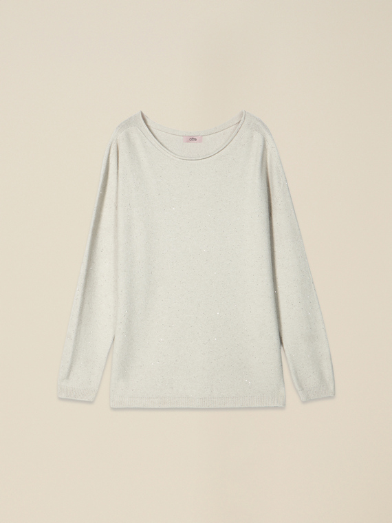 Sweater with micro sequins
