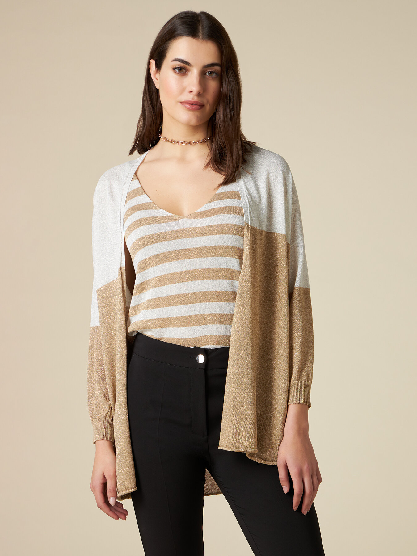 Cardigan lurex bicolor image number 0