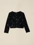 Cardigan boxy &agrave; paillettes image number 3