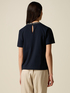 Cotton t-shirt with jewel neckline image number 1