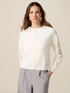 Viscose blend cardigan with lace inserts image number 0