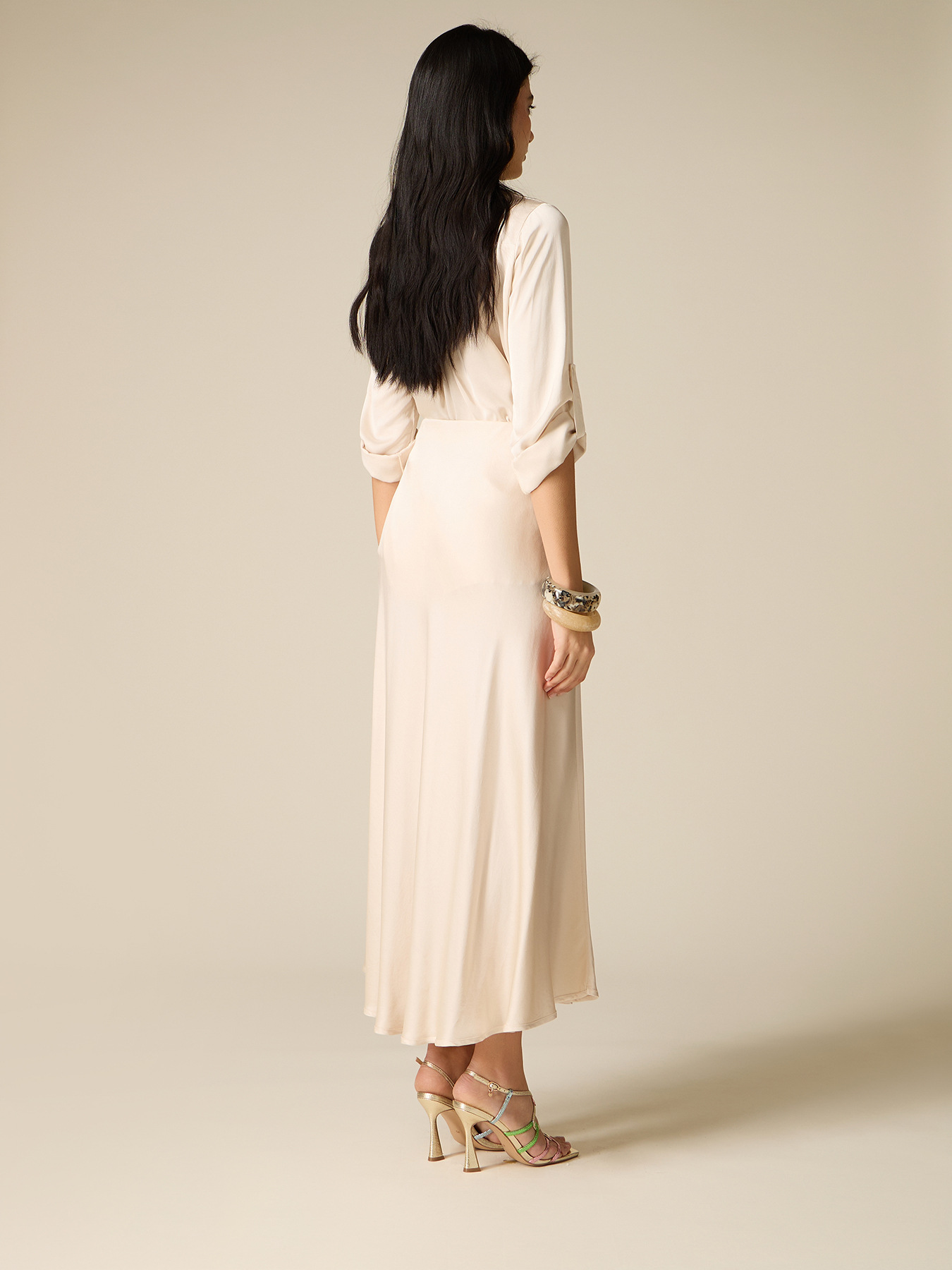 Fustă din satin de viscoză image number 1