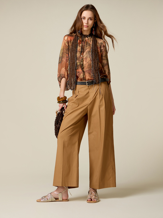 Palazzo pants in poplin