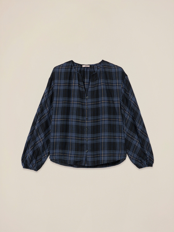 Viscose blend checkered shirt