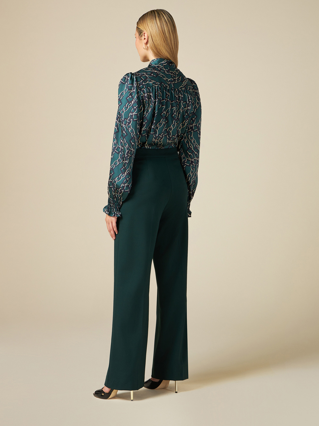 Pantaloni palazzo in punto milano image number 1