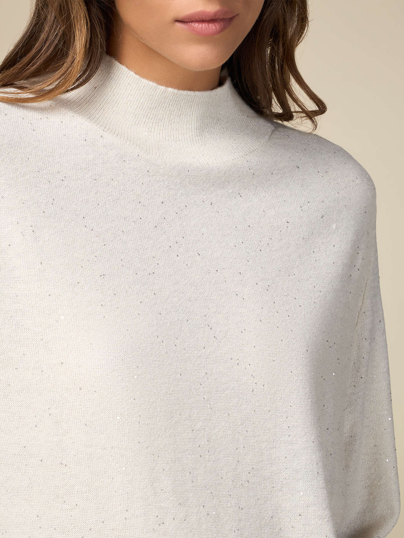 Pull en cachemire m&eacute;lang&eacute; avec paillettes image number 2