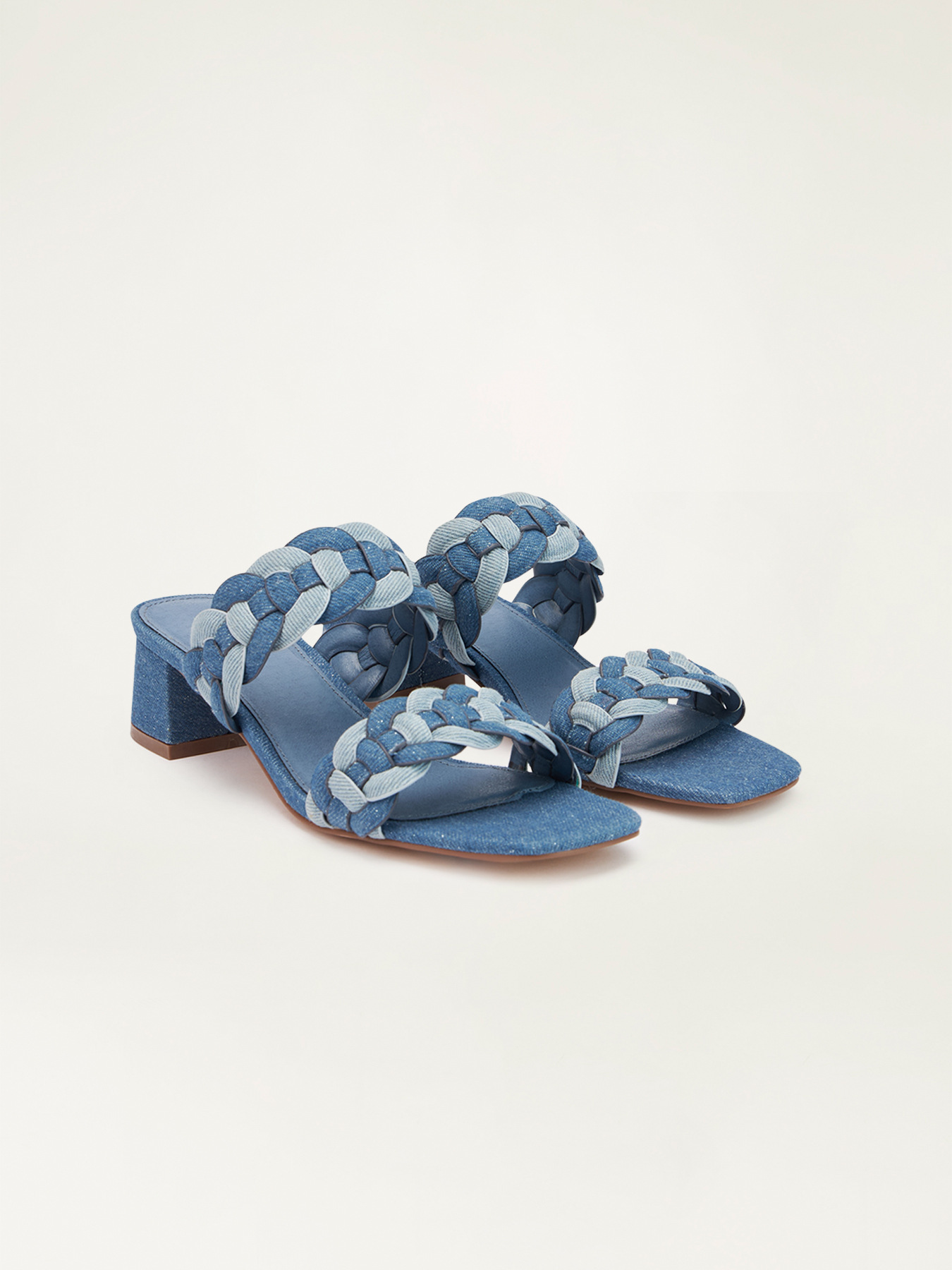 Sandals with denim braid image number 1