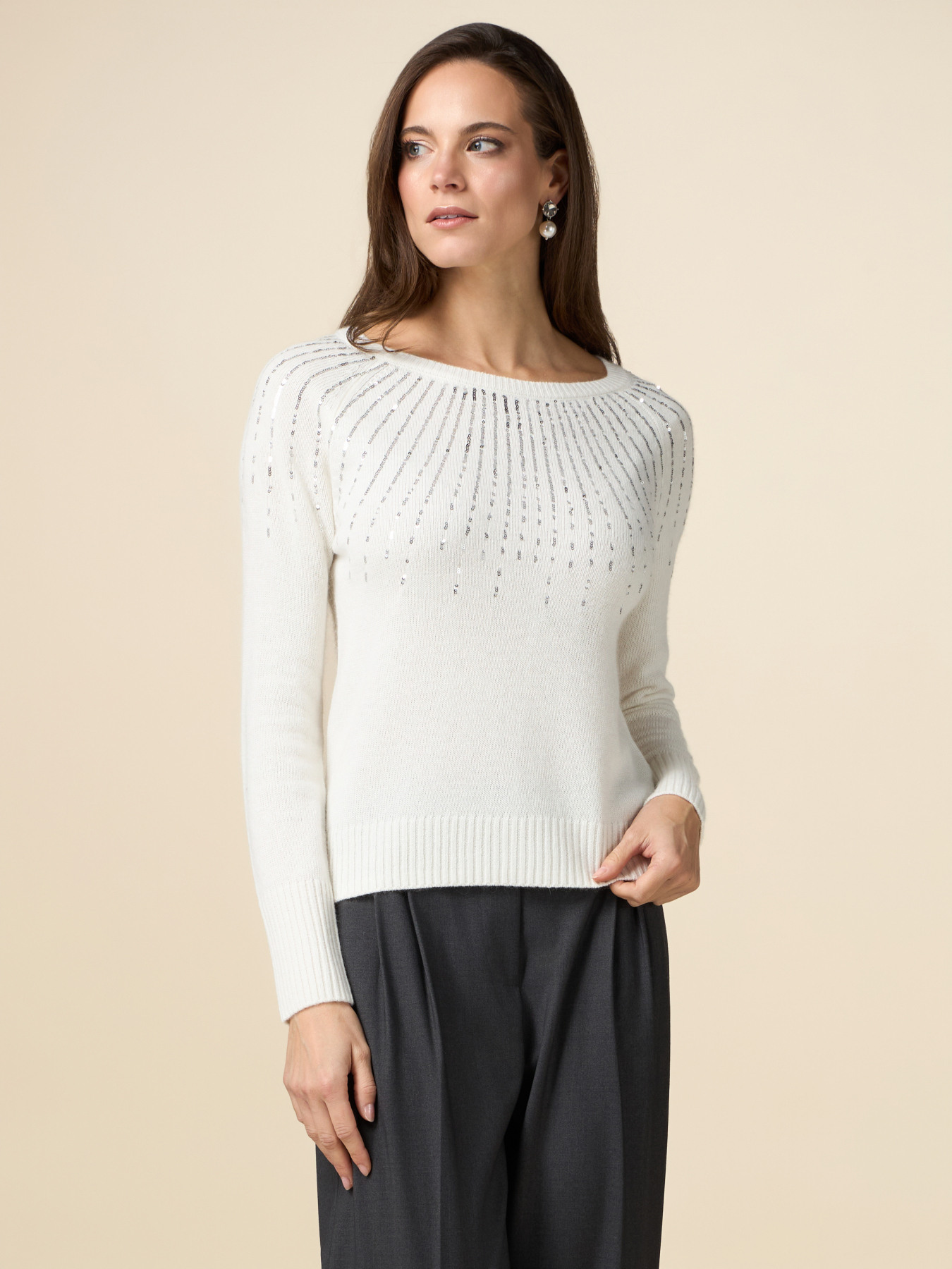 Wool blend sweater with sequins image number 0
