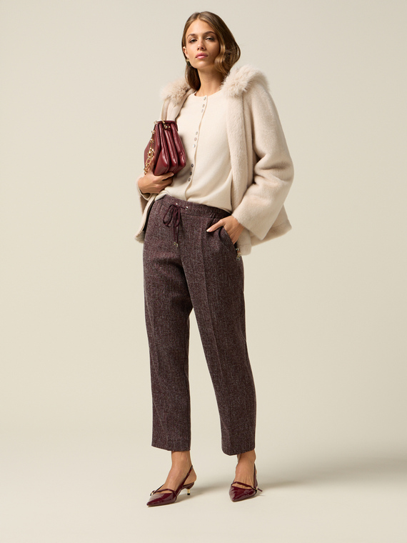 M&eacute;lange fabric joggers