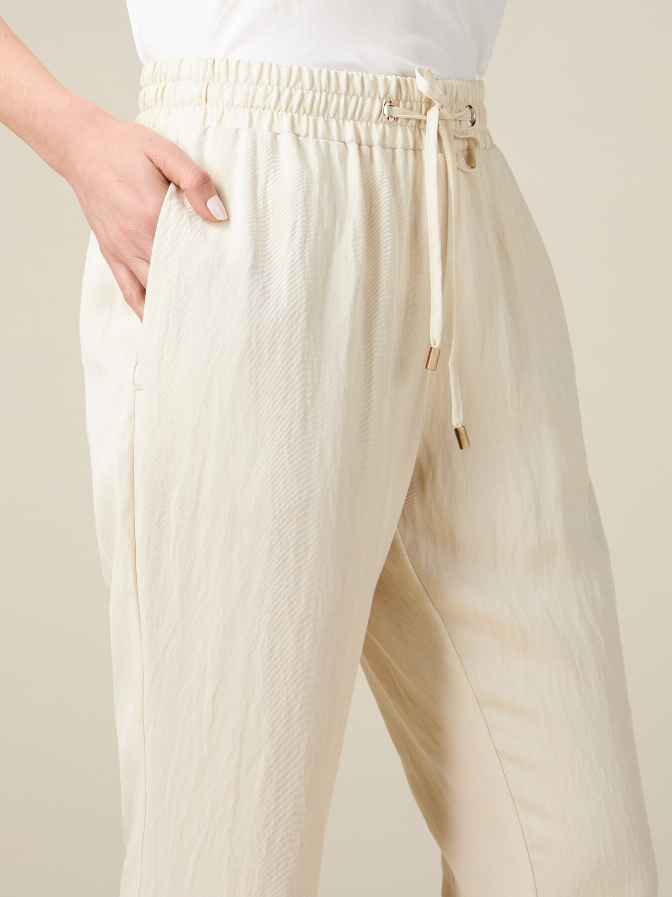 Jogger en tencel m&eacute;lang&eacute; image number 2