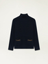 Jersey de cuello alto con bolsillos y cadenas image number 3