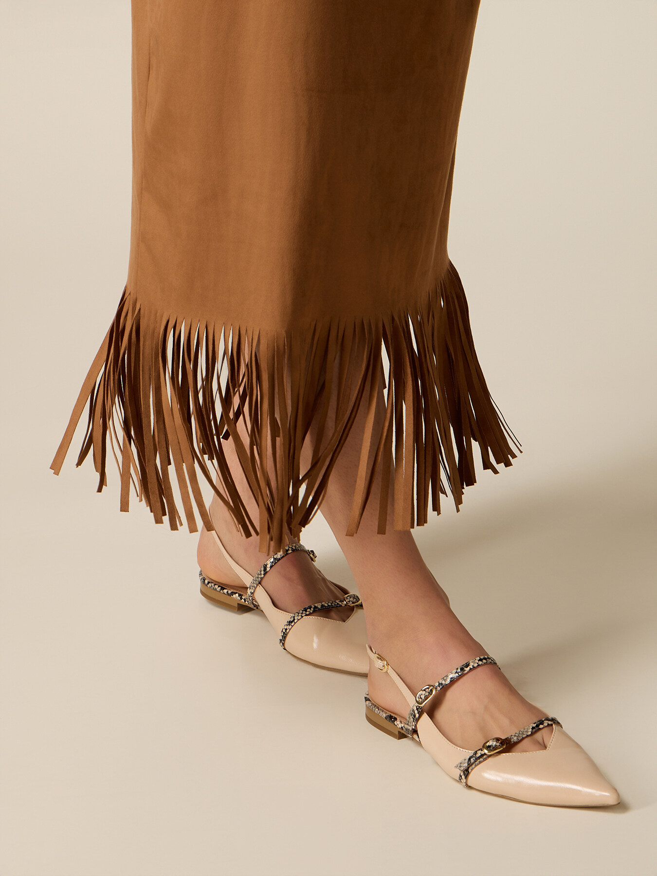 Fustă creion cu franjuri image number 2