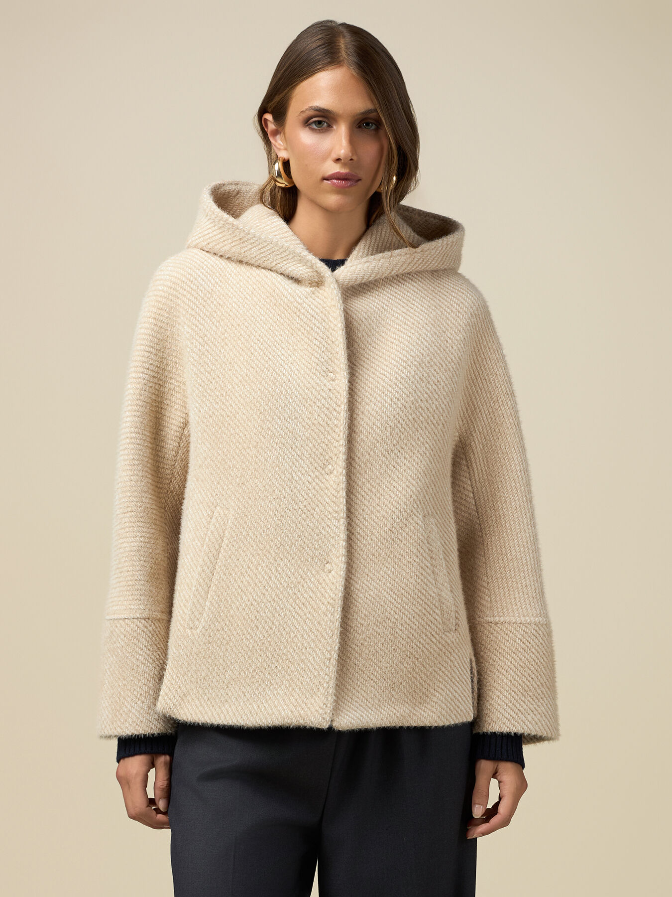 Diagonal fabric cape image number 0