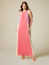 Long pleated colour block dress image number 0