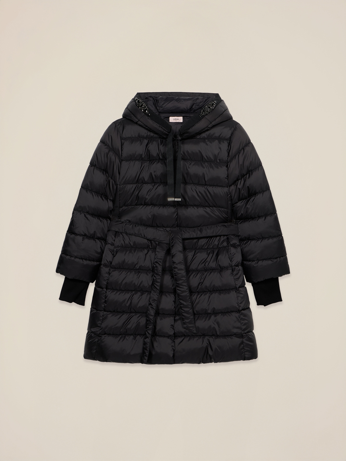 Midi down jacket with jewel trim image number 3