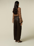 Pantalon palazzo en tissu enduit image number 1