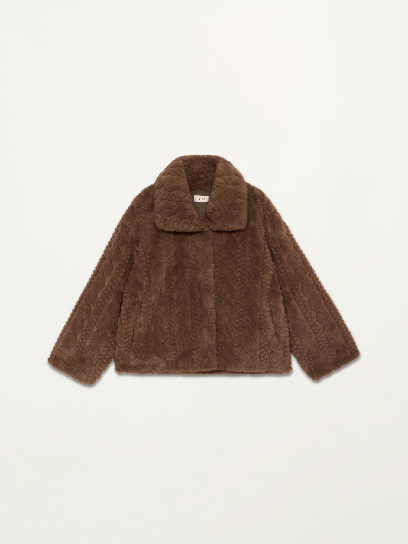 Teddy jacket with cable pattern image number 3