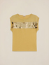 Camiseta de dos materiales con lentejuelas image number 3
