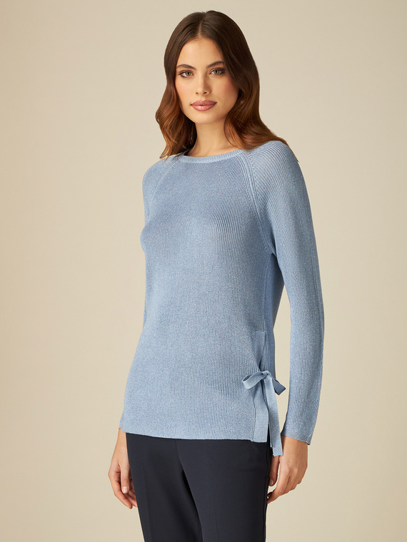 Lurex sweater with bow