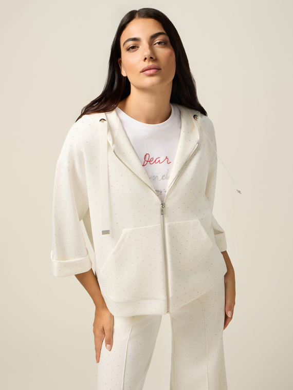 Sweat-shirt ouvert avec micro-clous