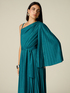 Robe asym&eacute;trique pliss&eacute;e en jersey lurex image number 2