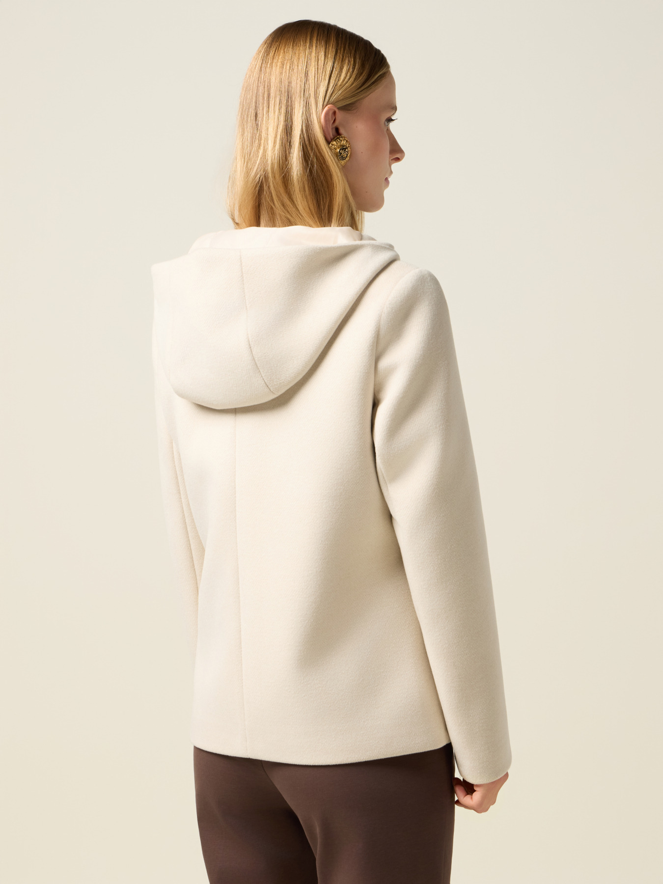 Short coat with hood and zip image number 1