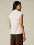 T-shirt bimaterica scollo a V image number 1