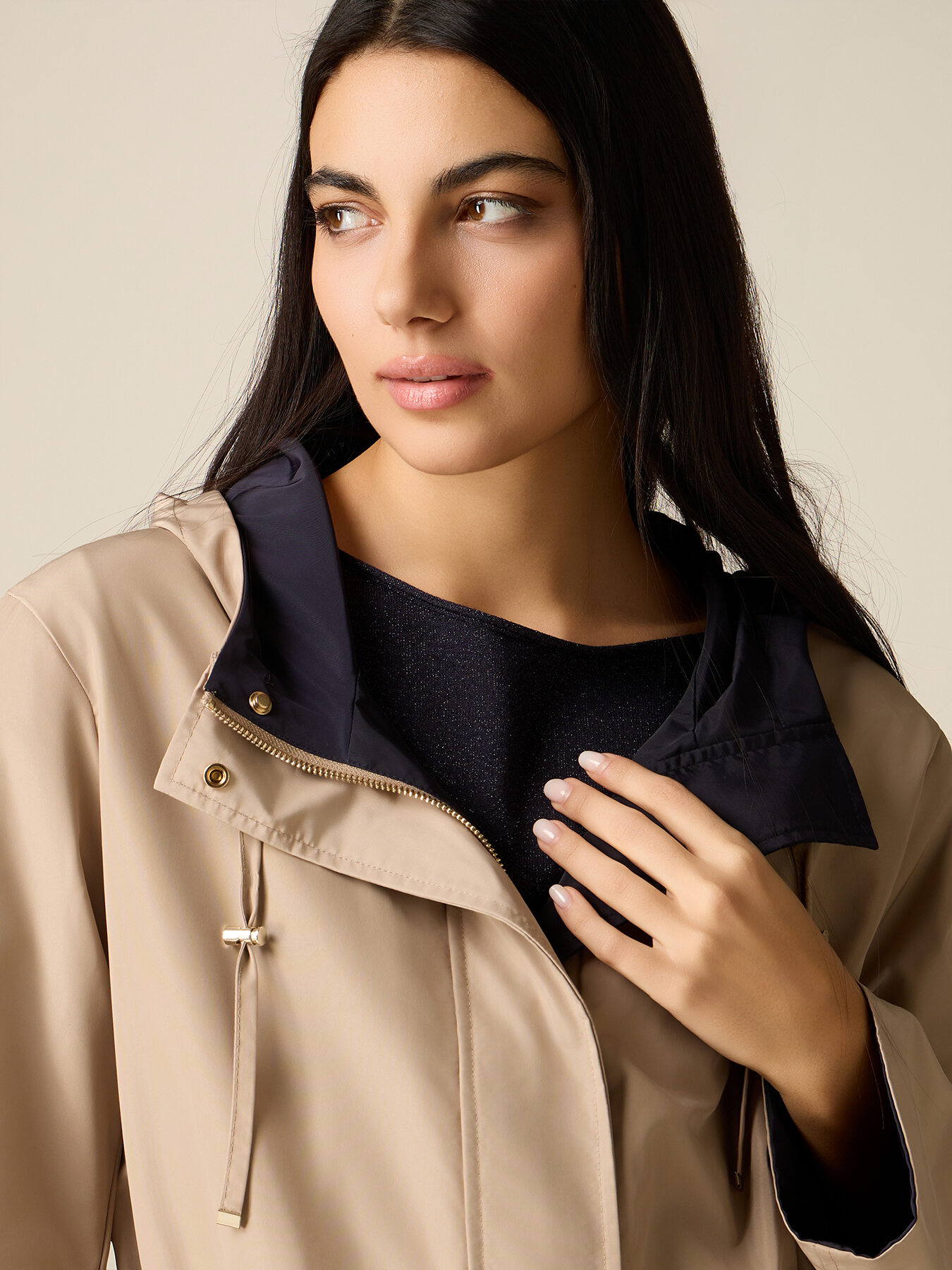 Reversible nylon parka with hood image number 2