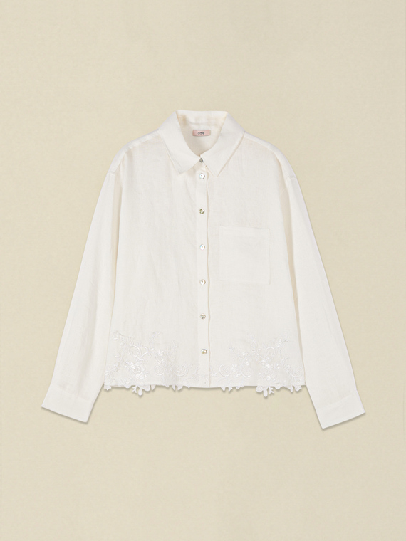 Linen shirt with lace