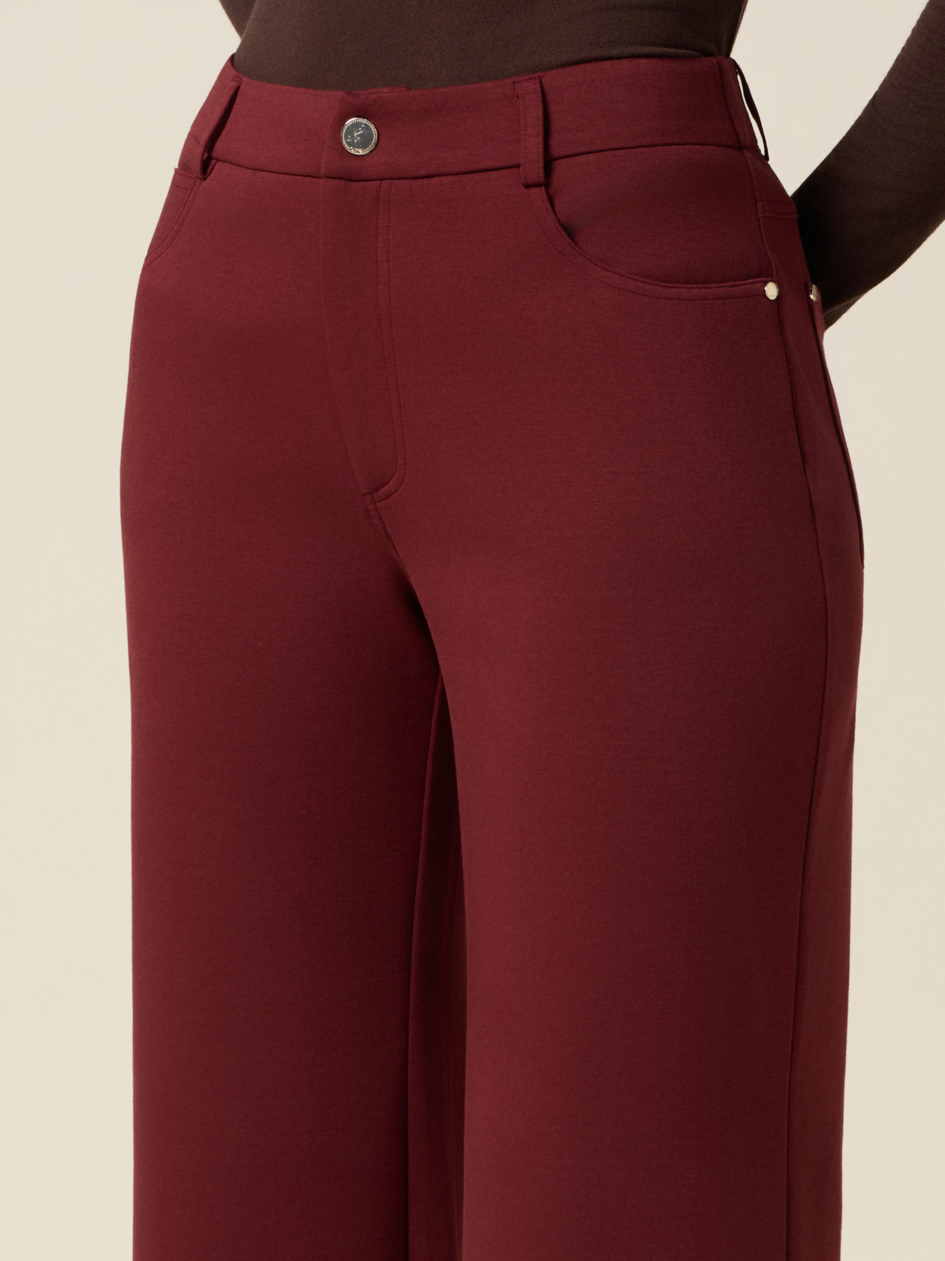 Pantalon palazzo en m&eacute;lange de coton image number 2